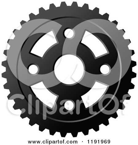 Clipart of a Black and White Gear Cog Wheel 15 - Royalty Free Vector Illustration by Vector Tradition SM