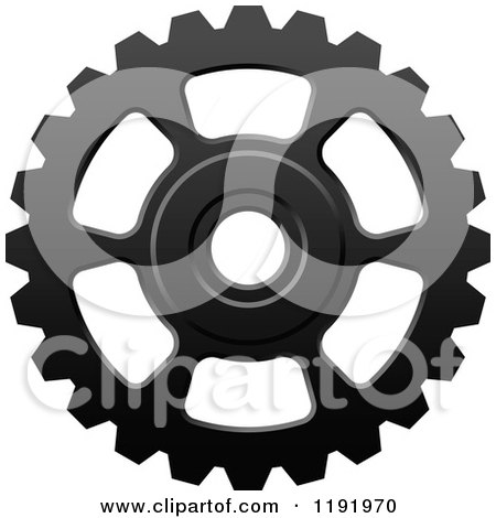 Clipart of a Black and White Gear Cog Wheel 16 - Royalty Free Vector Illustration by Vector Tradition SM