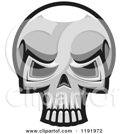 Clipart of a Grayscale Skull - Royalty Free Vector Illustration by Vector Tradition SM