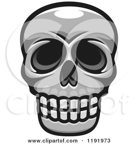 Clipart of a Grayscale Skull 4 - Royalty Free Vector Illustration by Vector Tradition SM