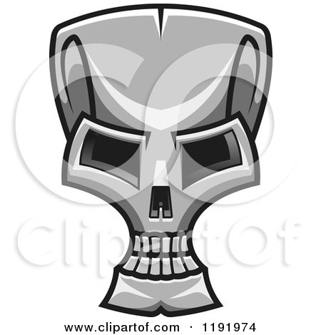 Clipart of a Grayscale Skull 2 - Royalty Free Vector Illustration by Vector Tradition SM