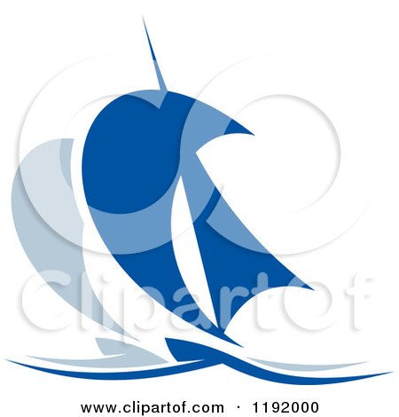Clipart of Blue Regatta Sailboats 6 - Royalty Free Vector Illustration by Vector Tradition SM