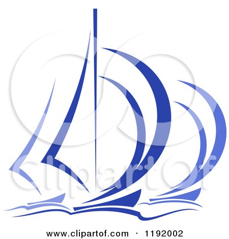 Clipart of Blue Regatta Sailboats 5 - Royalty Free Vector Illustration by Vector Tradition SM