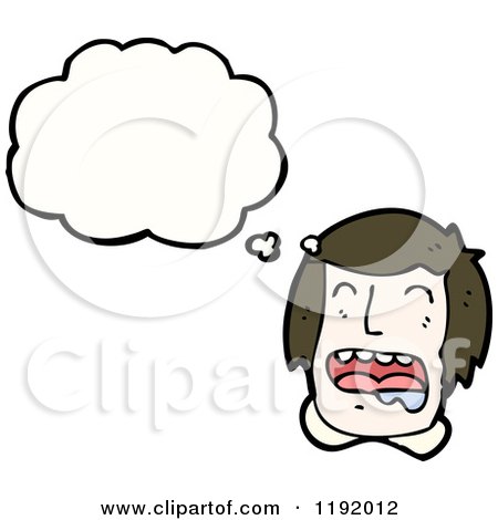 Cartoon of a Crying Boy Thinking - Royalty Free Vector Illustration by lineartestpilot
