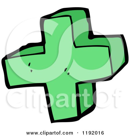 Cartoon of a Plus Sign - Royalty Free Vector Illustration by lineartestpilot