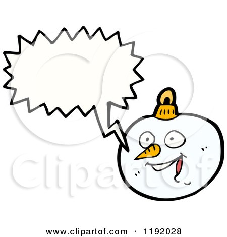 Cartoon of a Snowman Christmas Ornament Speaking - Royalty Free Vector Illustration by lineartestpilot