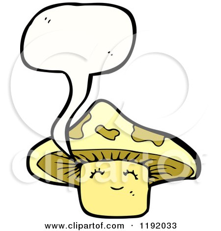Cartoon of a Toadstool Speaking - Royalty Free Vector Illustration by lineartestpilot