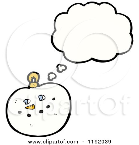 Cartoon of a Snowman Christmas Ornament Thinking - Royalty Free Vector Illustration by lineartestpilot