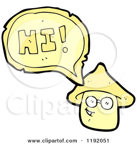 Cartoon of a Toadstool Saying Hi - Royalty Free Vector Illustration by lineartestpilot