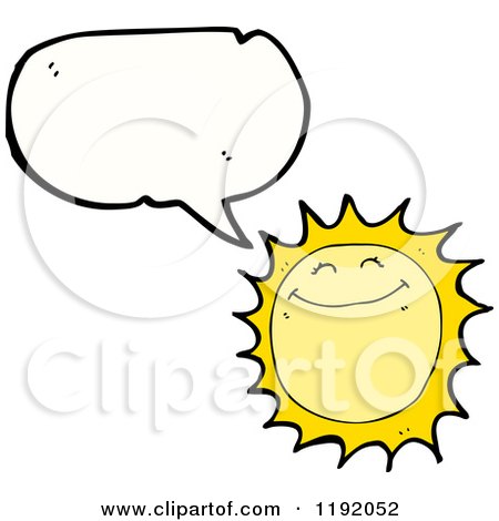 Cartoon of a Sun Speaking - Royalty Free Vector Illustration by lineartestpilot