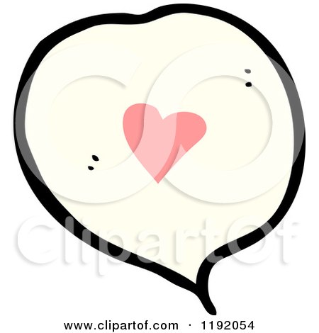 Cartoon of a Speaking Bubble with a Heart - Royalty Free Vector Illustration by lineartestpilot