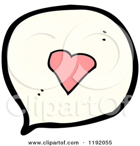 Cartoon of a Speaking Bubble with a Heart - Royalty Free Vector Illustration by lineartestpilot