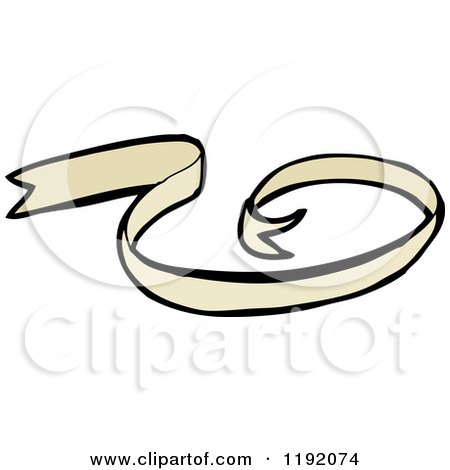 Cartoon of a Beige Ribbon - Royalty Free Vector Illustration by lineartestpilot