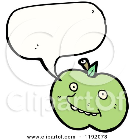 Cartoon of a Green Apple Speaking - Royalty Free Vector Illustration by lineartestpilot