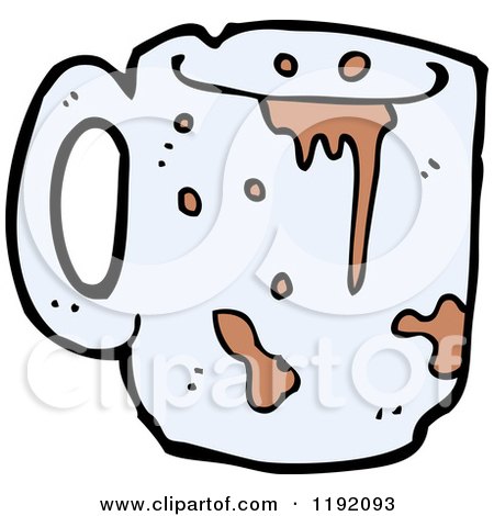 Cartoon of a Messy Coffee Cup - Royalty Free Vector Illustration by lineartestpilot