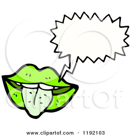 Cartoon of Lips Speaking - Royalty Free Vector Illustration by lineartestpilot