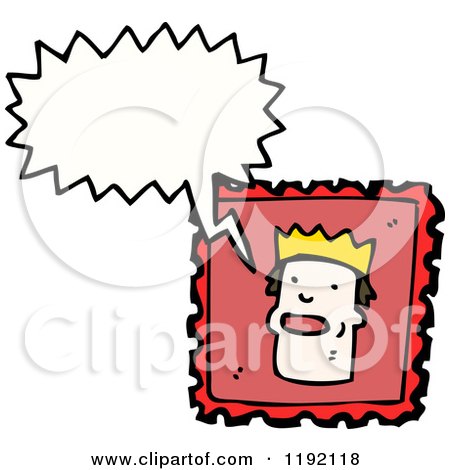 Cartoon of a Postage Stamp with a King - Royalty Free Vector Illustration by lineartestpilot