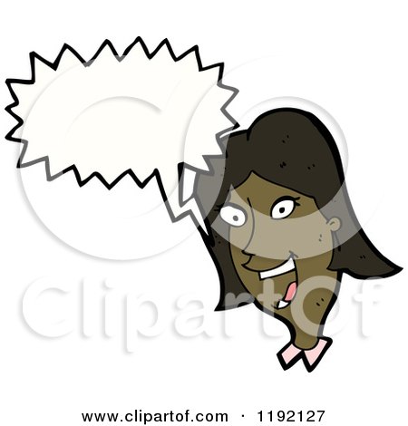 Cartoon of a Black Woman Speaking - Royalty Free Vector Illustration by lineartestpilot