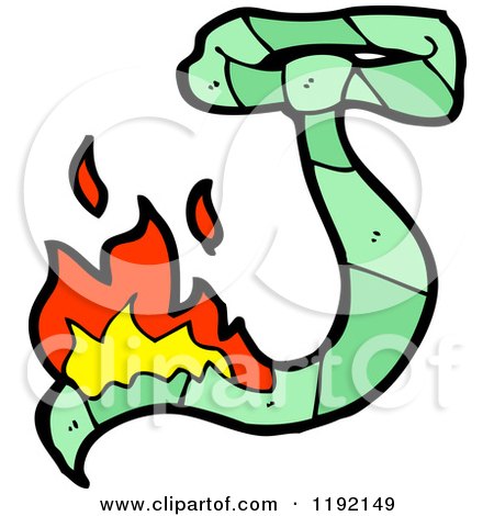 Cartoon of a Tie Burning - Royalty Free Vector Illustration by lineartestpilot