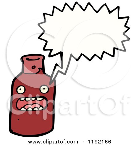 Cartoon of a Condiment Bottle Speaking - Royalty Free Vector Illustration by lineartestpilot