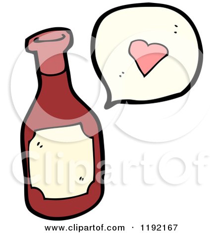 Cartoon of a Condiment Bottle Speaking - Royalty Free Vector Illustration by lineartestpilot