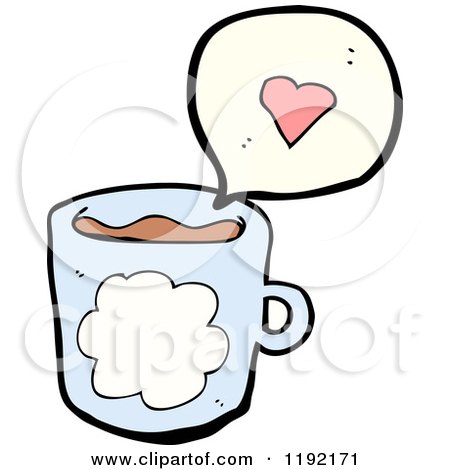 Cartoon of a Coffee Cup Speaking - Royalty Free Vector Illustration by lineartestpilot