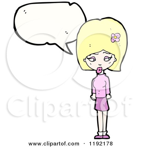 Cartoon of a Blonde Woman Speaking - Royalty Free Vector Illustration by lineartestpilot