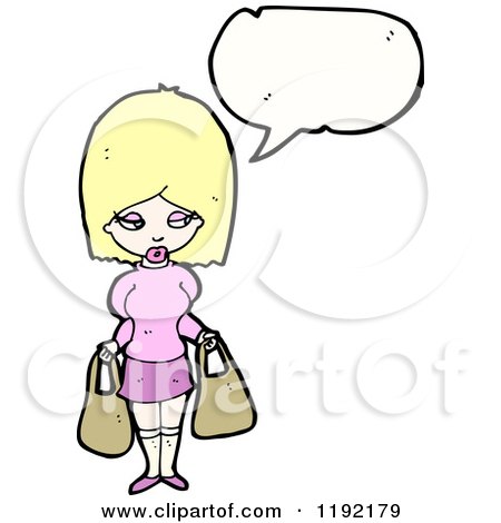 Cartoon of a Blonde Woman Speaking - Royalty Free Vector Illustration by lineartestpilot