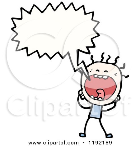 Cartoon of a Yelling Stick Person Speaking - Royalty Free Vector Illustration by lineartestpilot