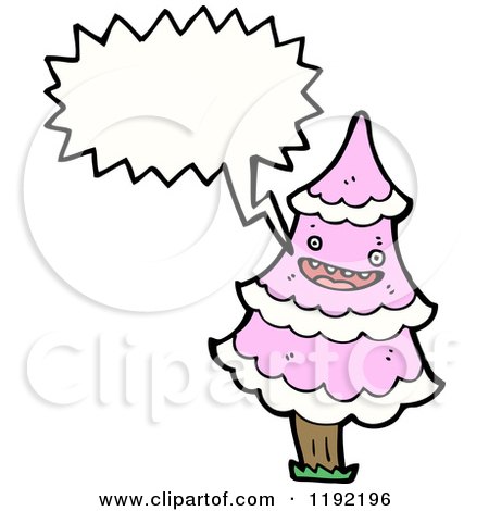 Cartoon of a Pink Christmas Tree - Royalty Free Vector Illustration by lineartestpilot