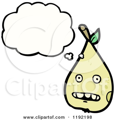 Cartoon of a Pear Thinking - Royalty Free Vector Illustration by lineartestpilot