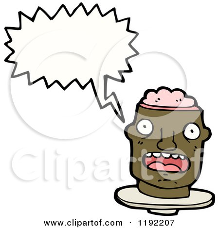 Cartoon of a Black Man's Head and Brains - Royalty Free Vector Illustration by lineartestpilot