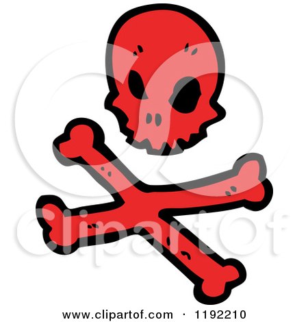 Cartoon of a Red Skull and Crossbones - Royalty Free Vector Illustration by lineartestpilot