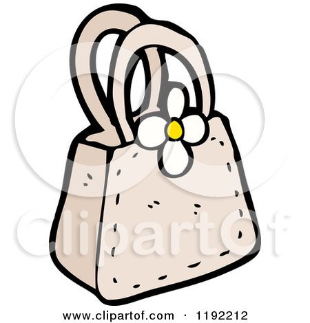 Cartoon of a Ladies Bag - Royalty Free Vector Illustration by lineartestpilot