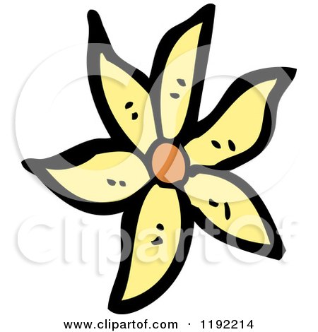 Cartoon of a Yellow Flower - Royalty Free Vector Illustration by lineartestpilot