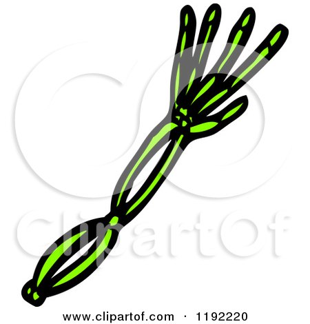Cartoon of a Green Arm Skeleton - Royalty Free Vector Illustration by lineartestpilot