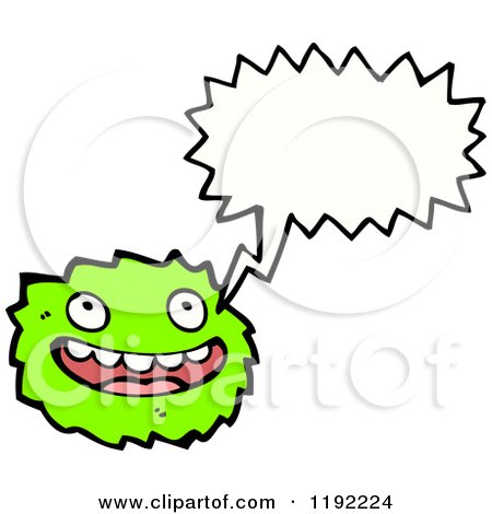 Cartoon of a Green Furry Monster Speaking - Royalty Free Vector Illustration by lineartestpilot