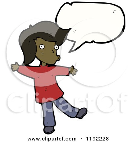 Cartoon of a Happy Whistling Girl Speaking - Royalty Free Vector Illustration by lineartestpilot