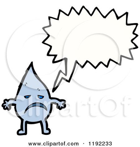 Cartoon of a Water Drop Speaking - Royalty Free Vector Illustration by lineartestpilot