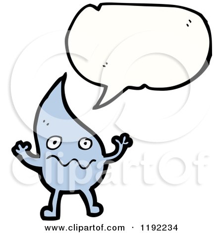 Cartoon of a Water Drop Speaking - Royalty Free Vector Illustration by lineartestpilot