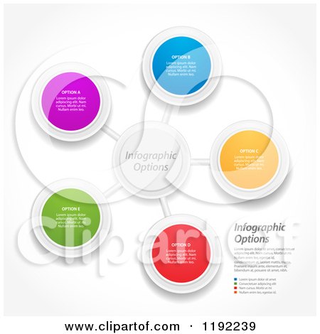 Clipart of Infographic Networked Circles with Sample Text - Vector File And Experience Recommended - Royalty Free Vector Illustration by elaineitalia