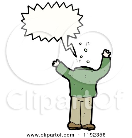 Cartoon of a Headless Body Speaking - Royalty Free Vector Illustration by lineartestpilot