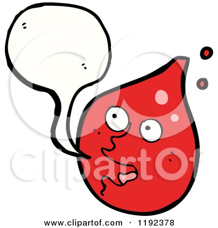 Cartoon of a Red Drop Speaking - Royalty Free Vector Illustration by lineartestpilot