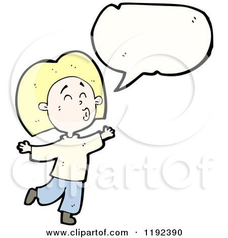 Cartoon of a Whistling Girl Speaking - Royalty Free Vector Illustration by lineartestpilot