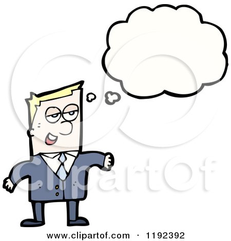 Cartoon of a Businessman Thinking - Royalty Free Vector Illustration by lineartestpilot