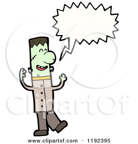 Cartoon of Frankenstein Speaking - Royalty Free Vector Illustration by lineartestpilot
