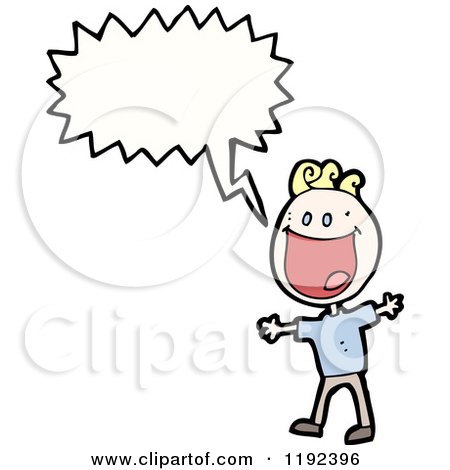 Cartoon of a Child Speaking - Royalty Free Vector Illustration by lineartestpilot