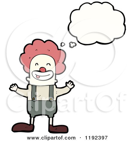 Cartoon of a Clown Thinking - Royalty Free Vector Illustration by lineartestpilot