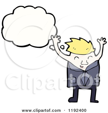Cartoon of a Man in a Suit Thinking - Royalty Free Vector Illustration by lineartestpilot