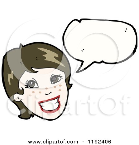 Cartoon of a Woman's Head Speaking - Royalty Free Vector Illustration by lineartestpilot